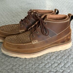 Twisted X Men's Woven Toe Brown Leather Chukka Boots (worn 3x for weddings)
